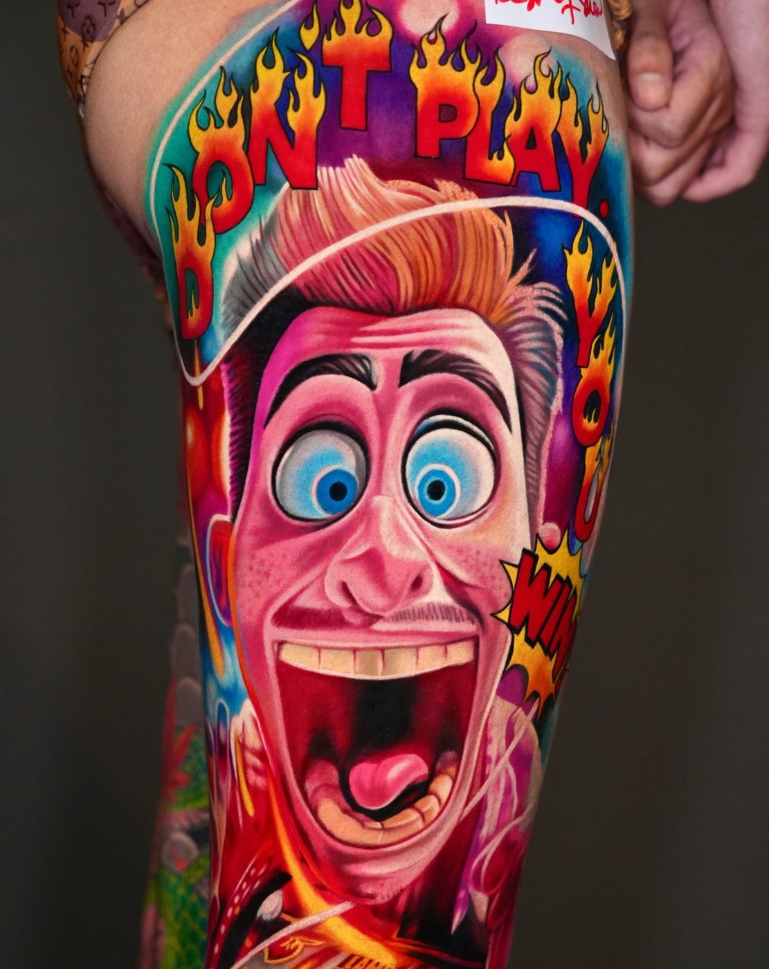 Character Study, full leg tattoo by Cong Bui