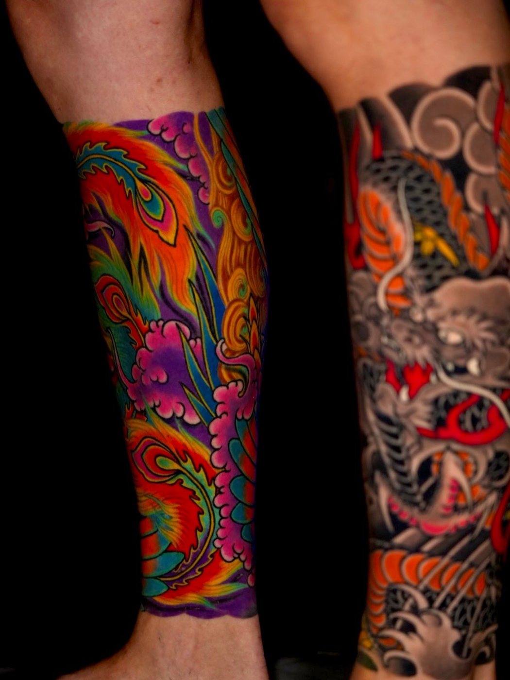 Japanese Dragon, calf sleeve tattoo by Cong Bui